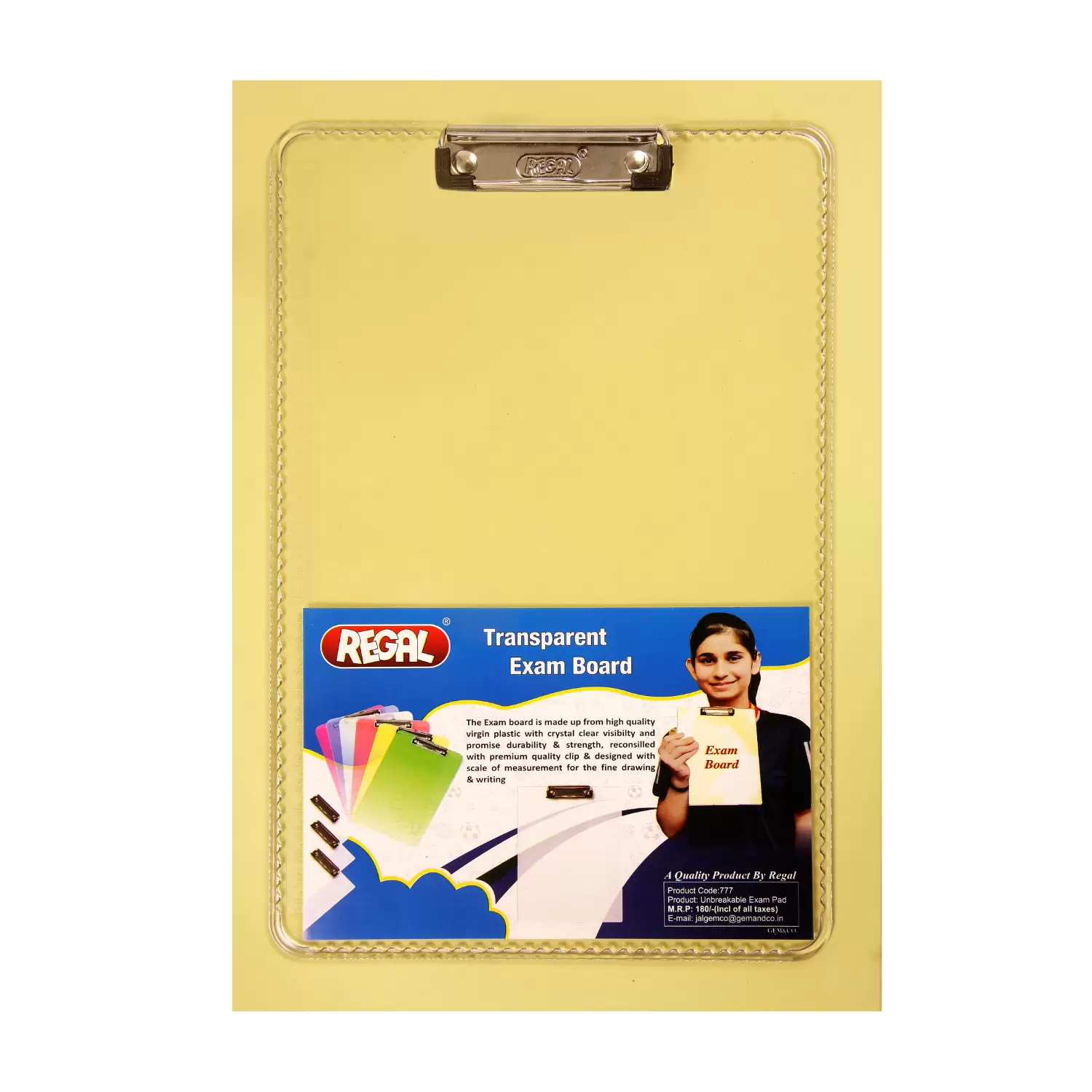 Regal Unbreakable Transparent Exam Board